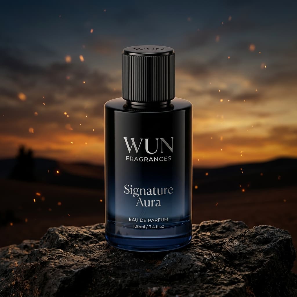 Signature Aura perfume bottle by Wun Fragrances  - Premium Fragrance